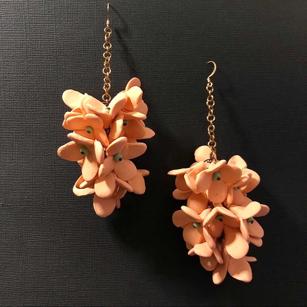 INDIE02 Handmade Cluster Flower PolyClay Earrings